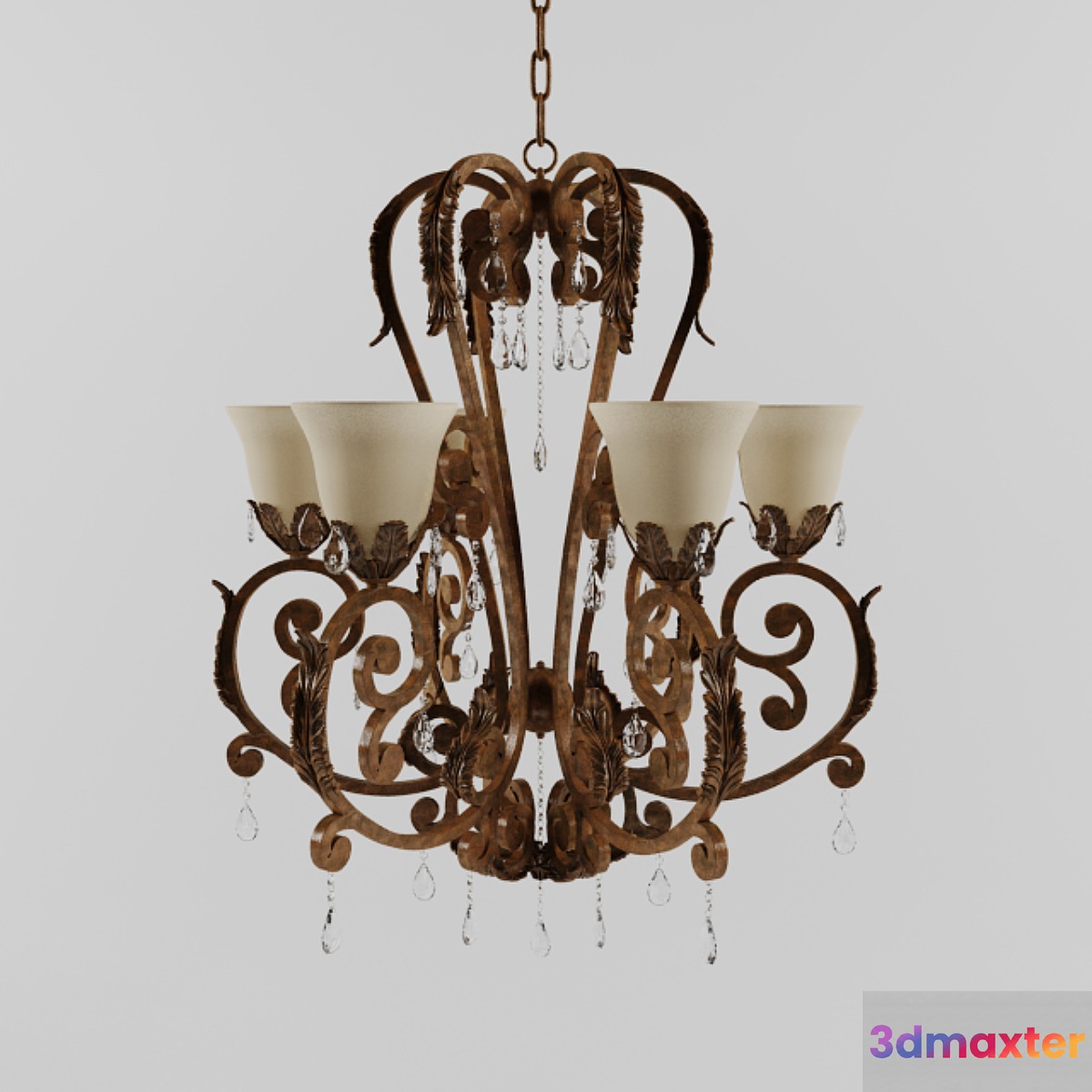 Valentina Iron Leaf Collection Six Light Chandelier
