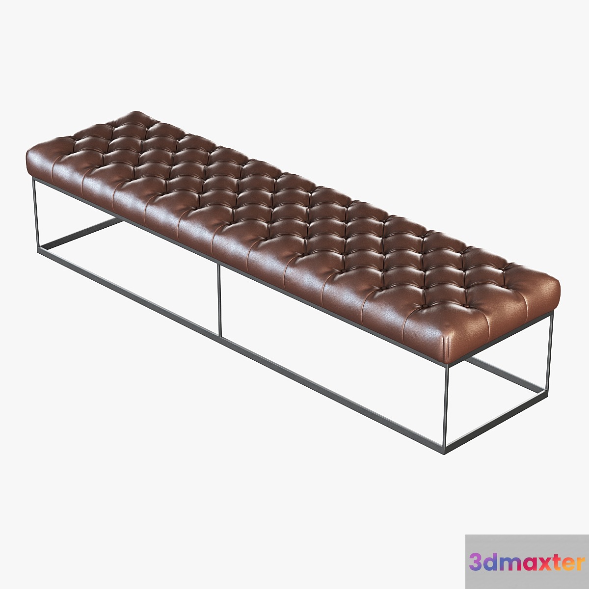 Brown leather banquette eich _ 0432 3D Max