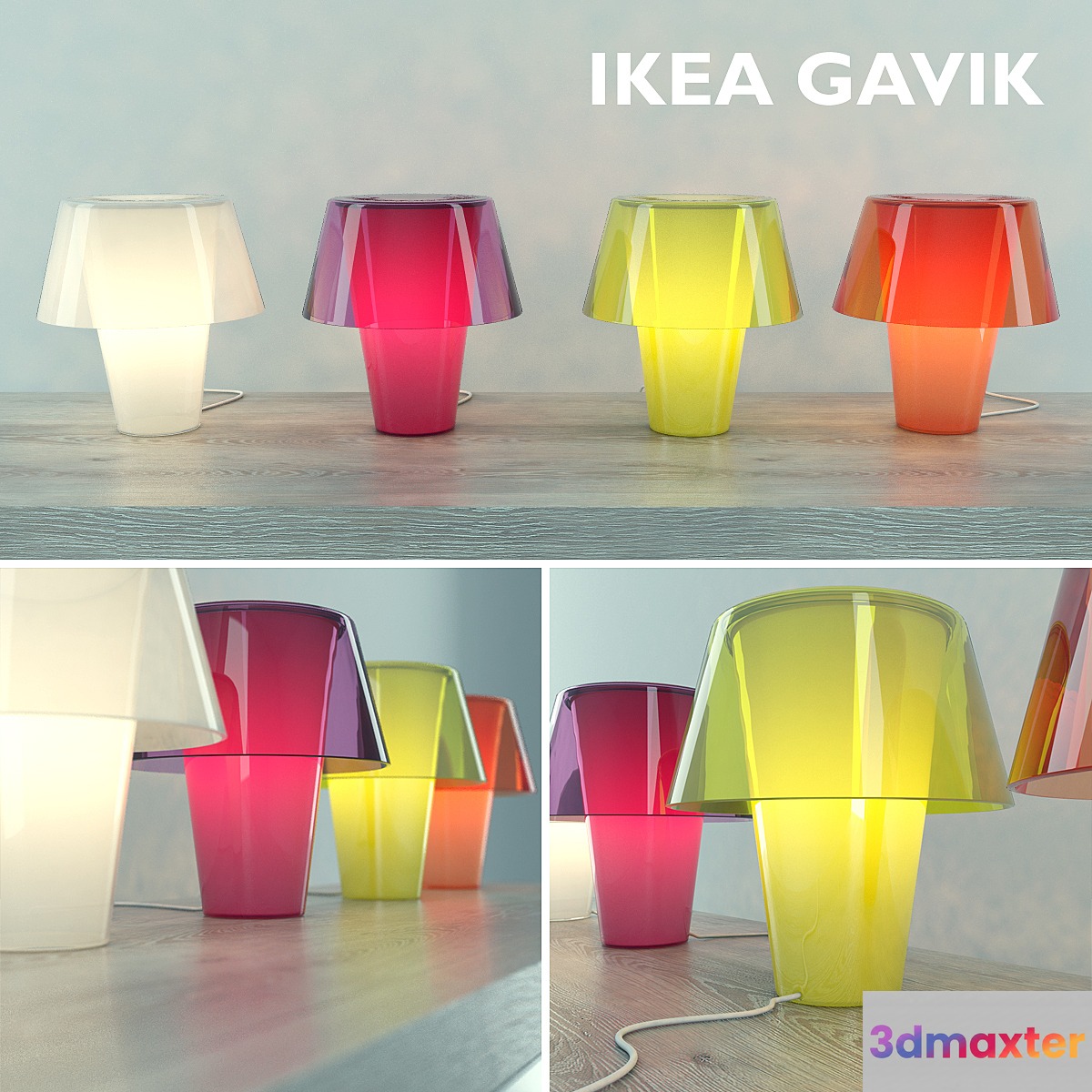 Ikea Gavik lamp set 3D Max
