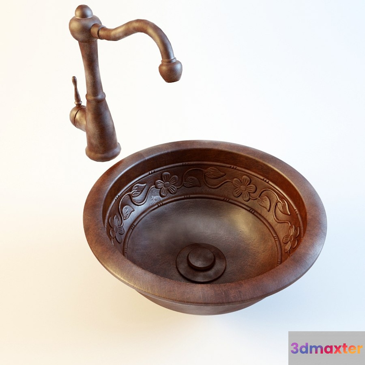 Classical washbasins 3D Max