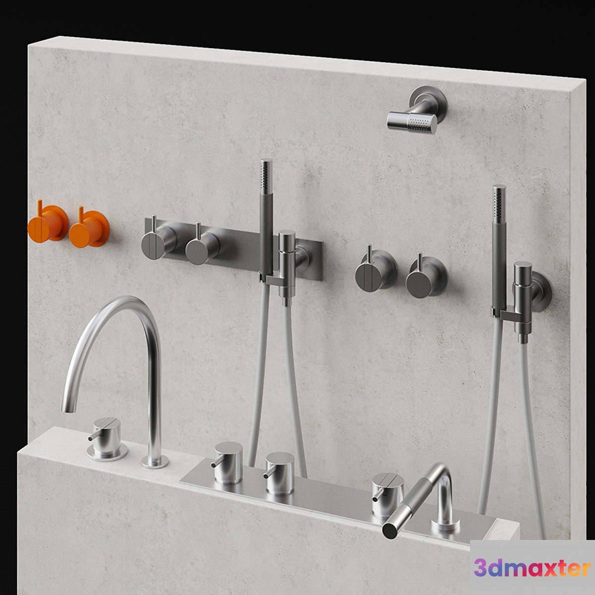 Vola bathroom components 3D Max