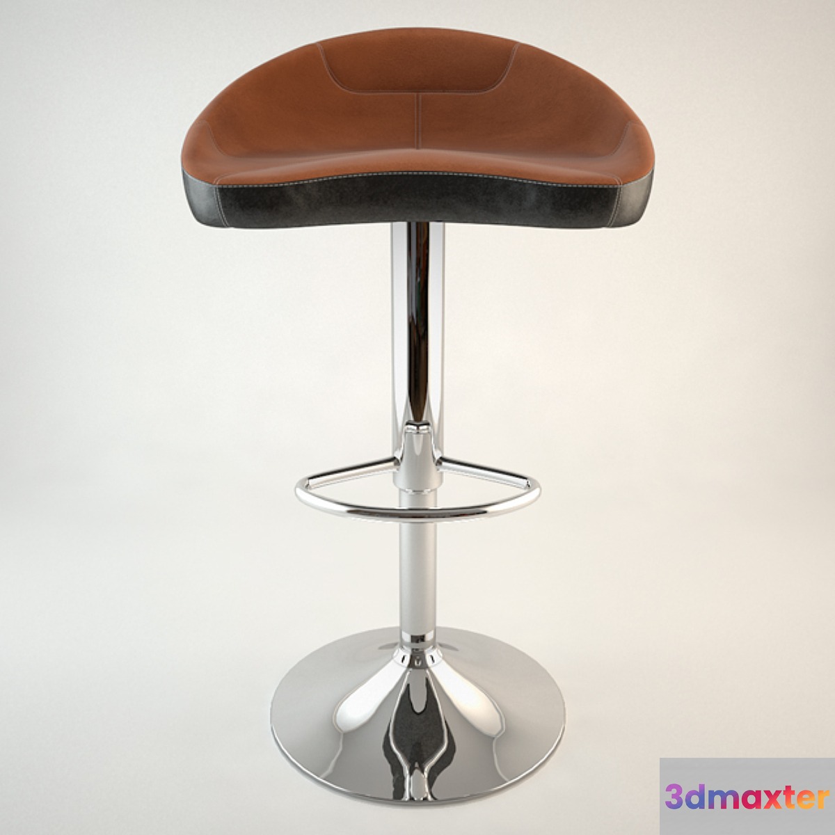 Slugger Bar Stool Black With Tan Stitching