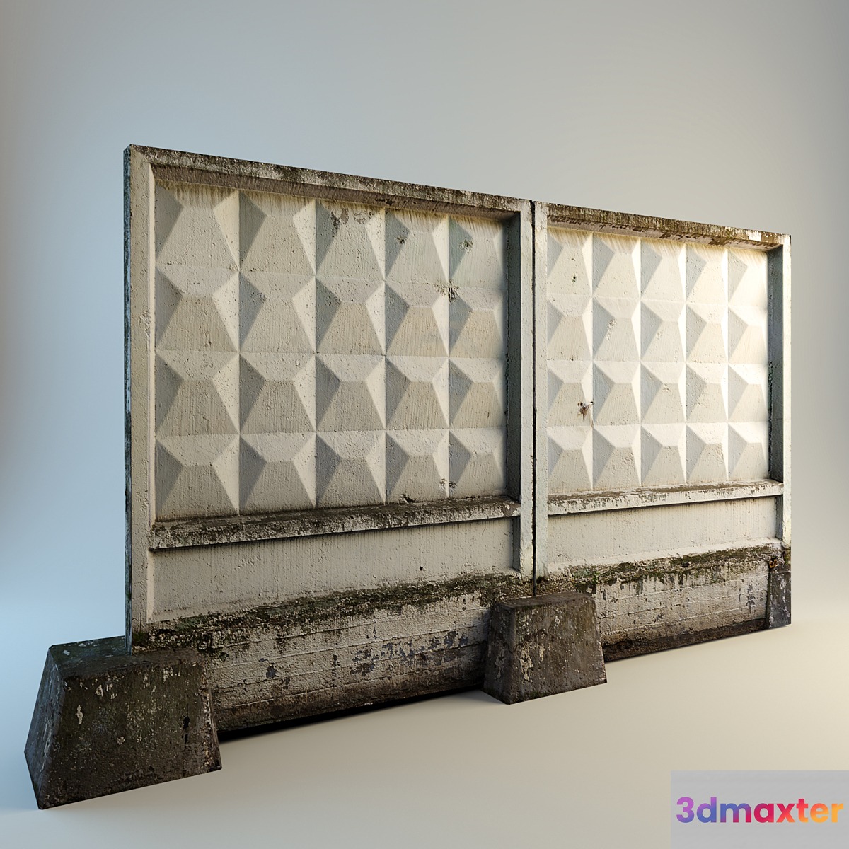 In concrete fence 2 3D Max