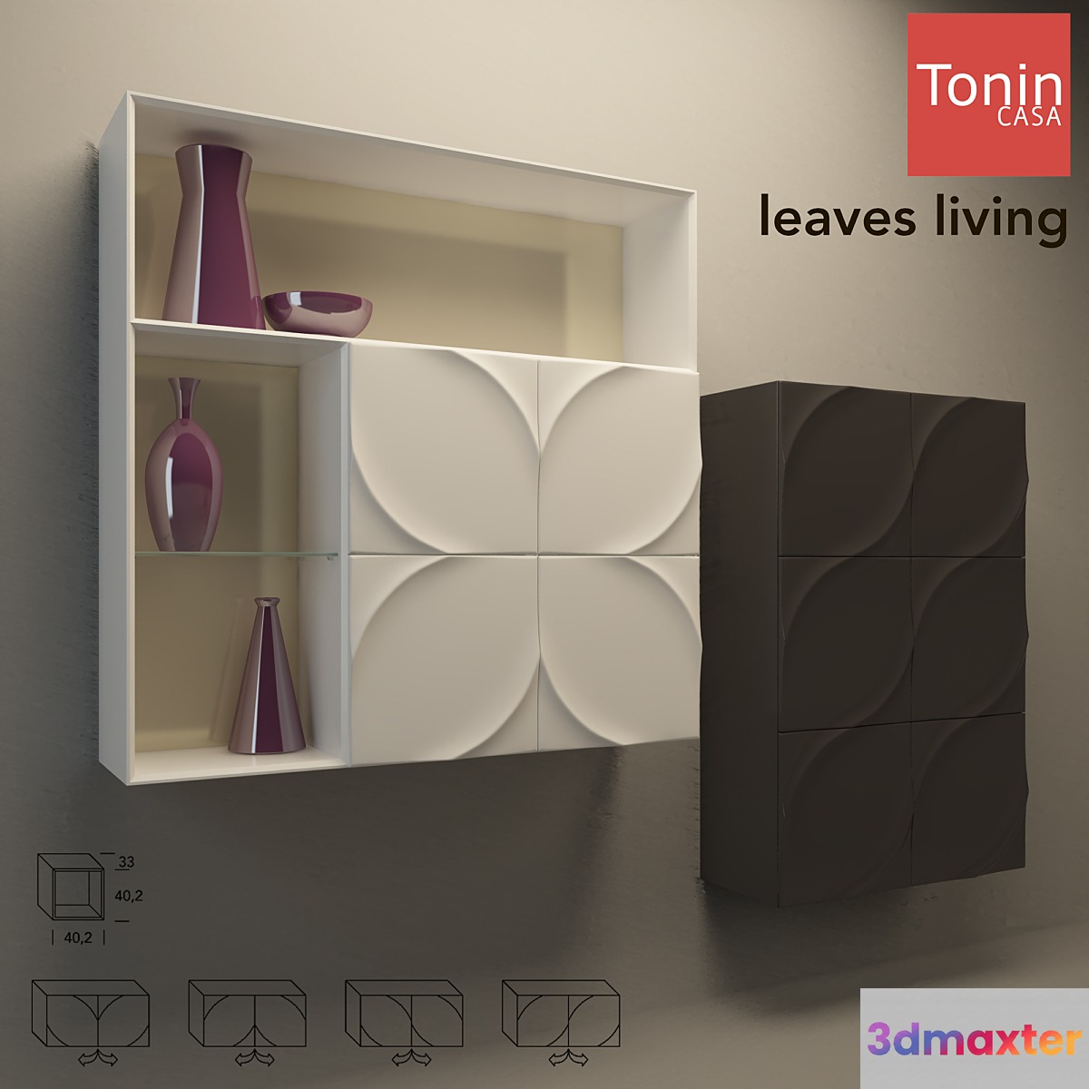 Mounted modular cabinets Leaves Living