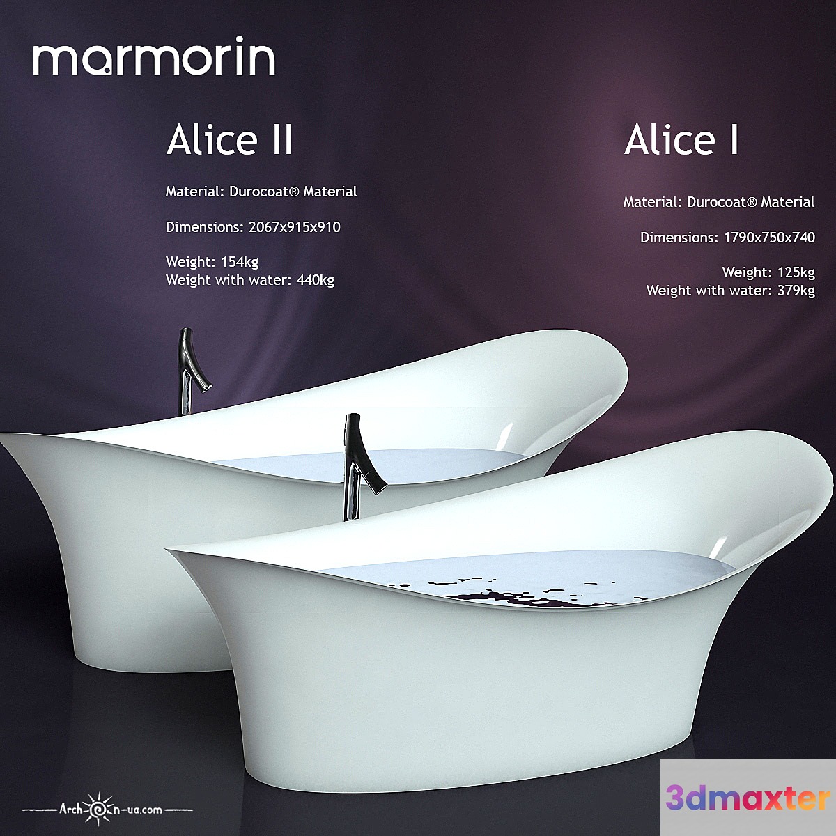 Bathrooms Marmorin ALICE I and ALICE II 3D Max