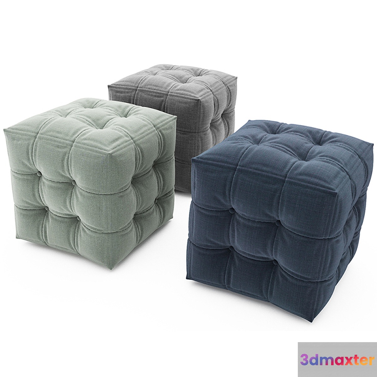 Pouf collection 01 3D Max