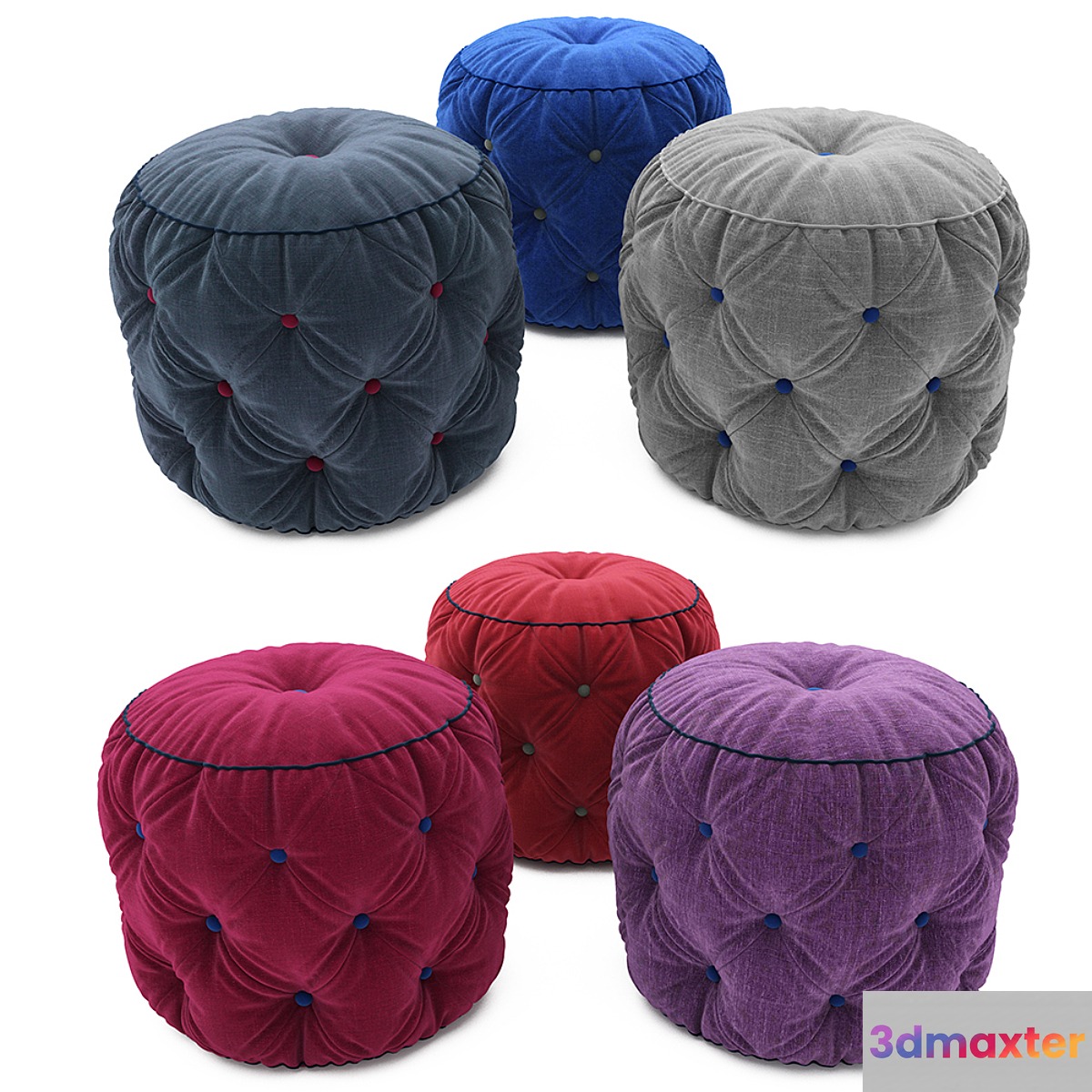 Pouf collection 02 3D Max