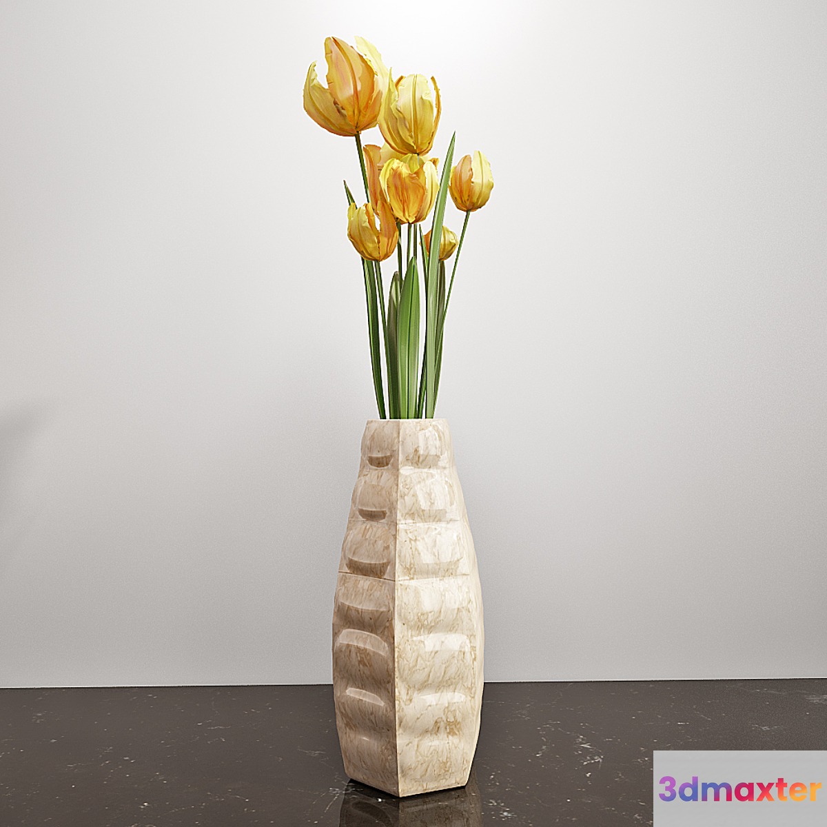 Yellow tulips 3D Max