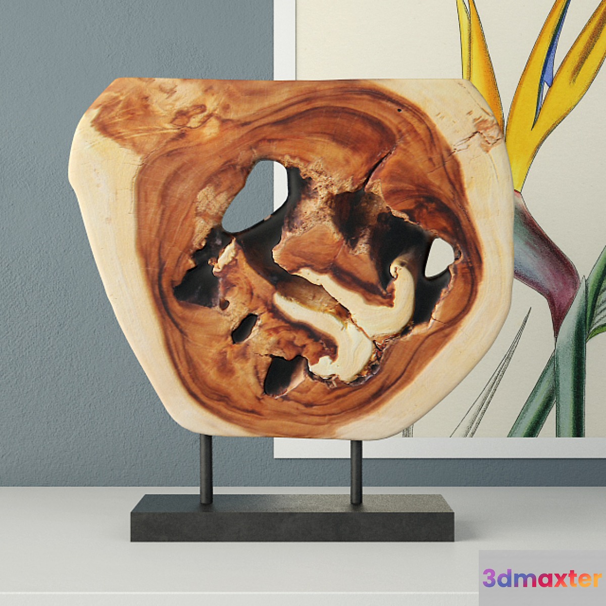 Wooden Decoration on Stand 3D Max