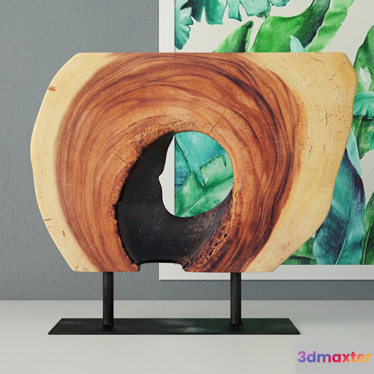 Wooden Decoration on Stand 3D Max