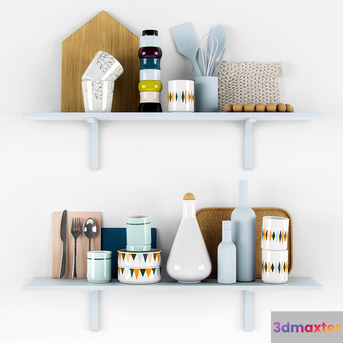 Crockery in the Scandinavian style 3D Max