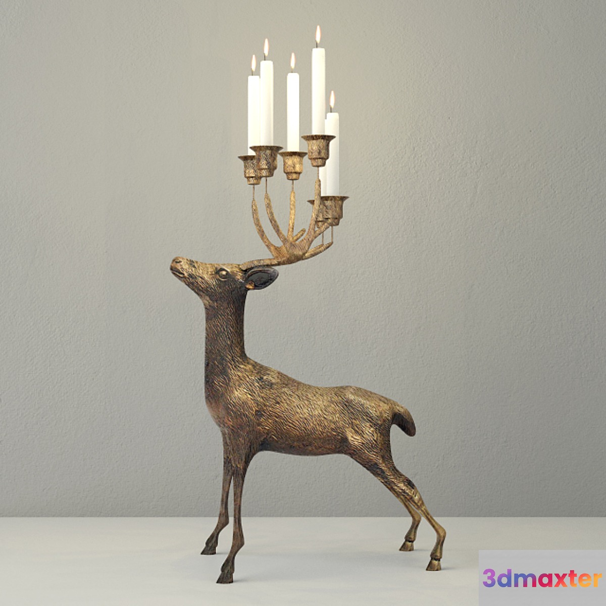 Oversize Brass Deer Candle Holder - No.2