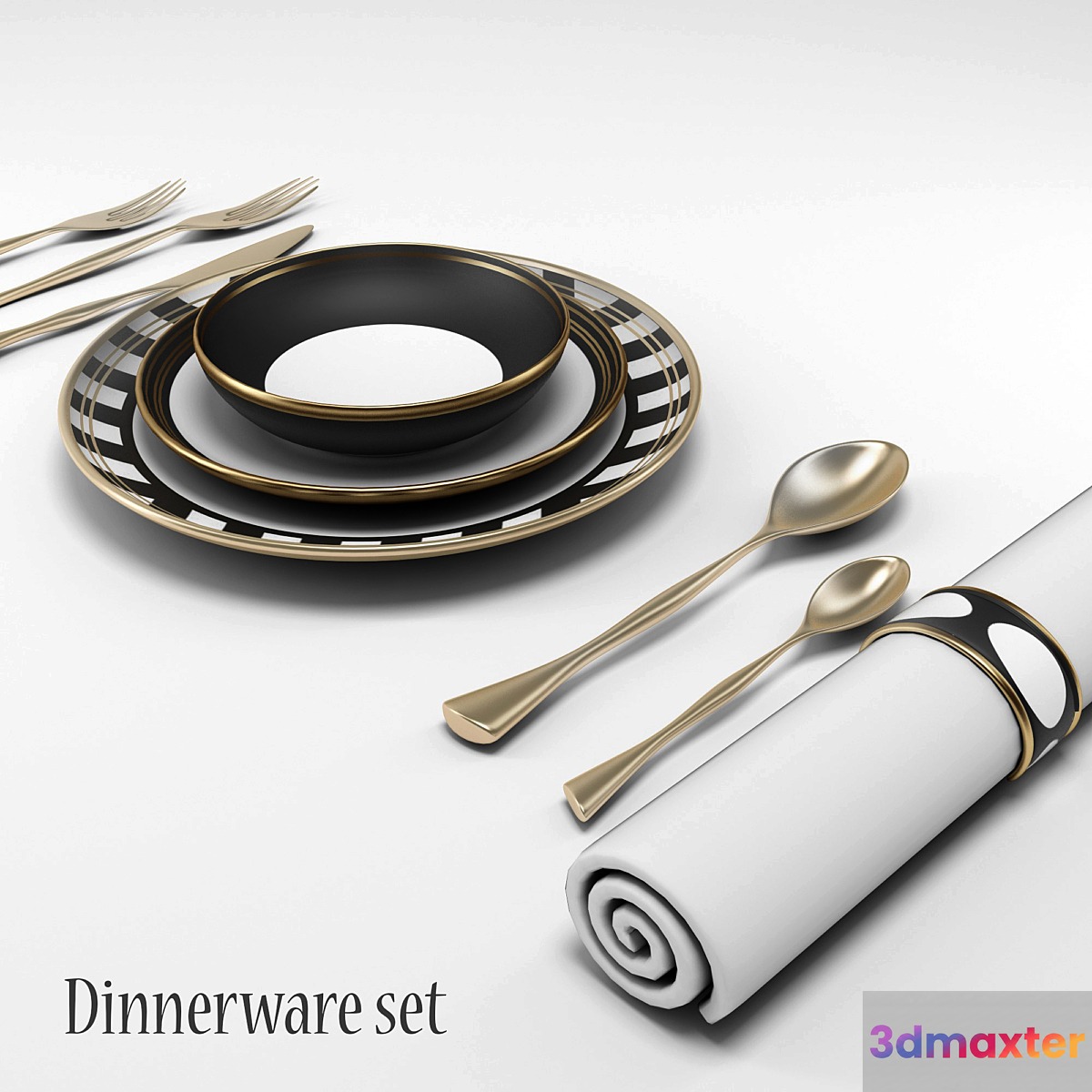 Design dinnerware set 3D Max