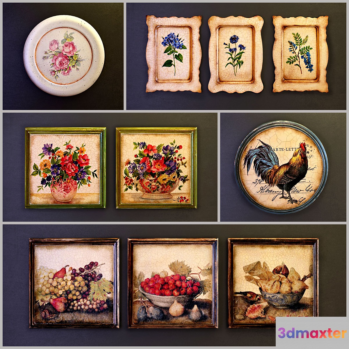 Collection 6: decorative panels (interior plaque wooden picture) 3D Max