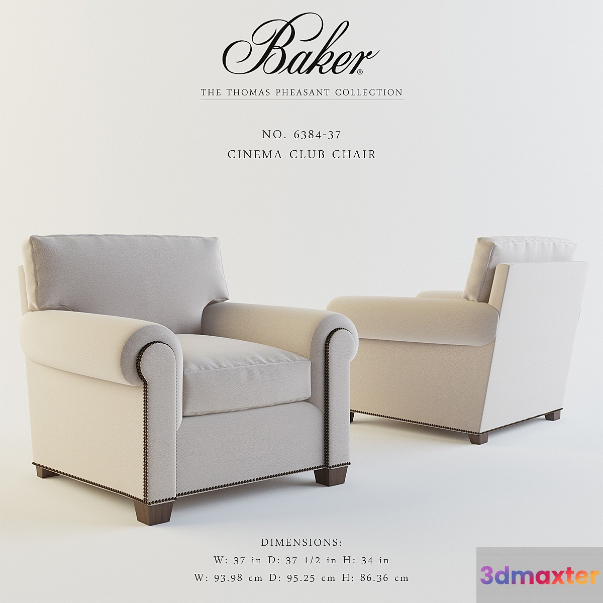 BAKER_Cinema Club Chair_No 6384-37 3D Max