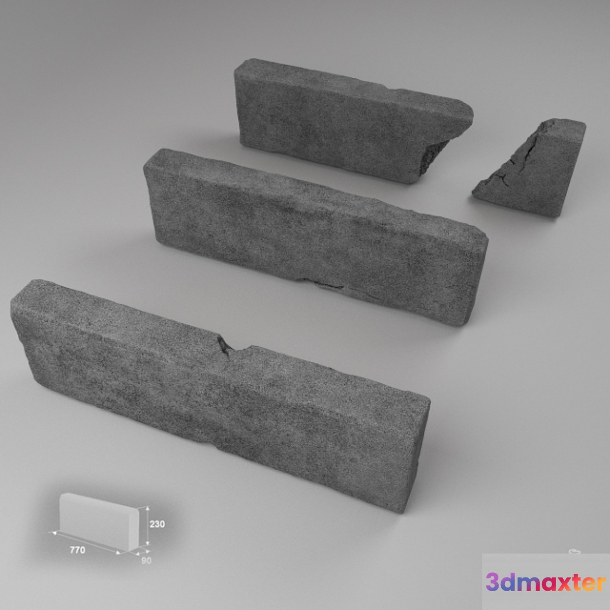 Old curbs 3D Max