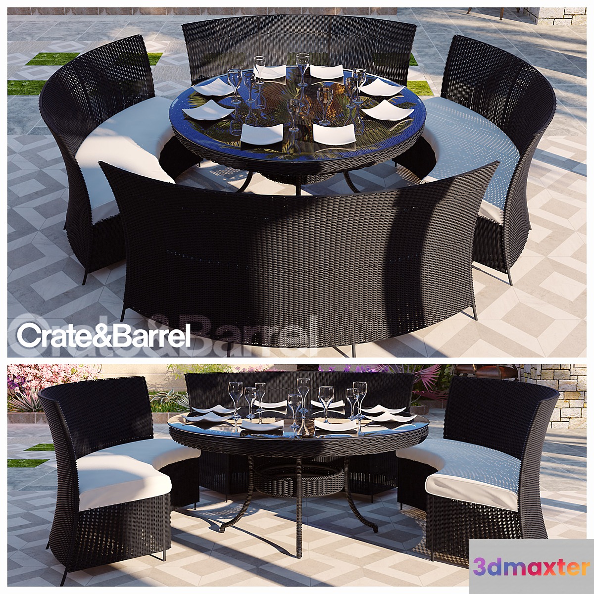 RATTAN DINING TABLE SET