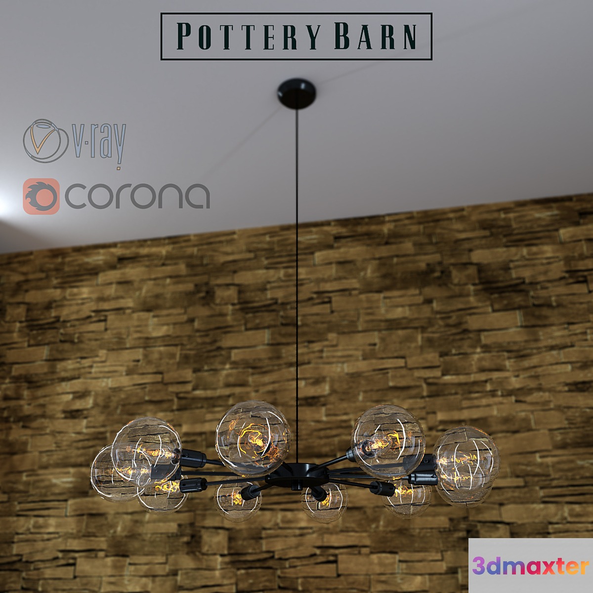 Mid century orb chandelier by Pottery Barn