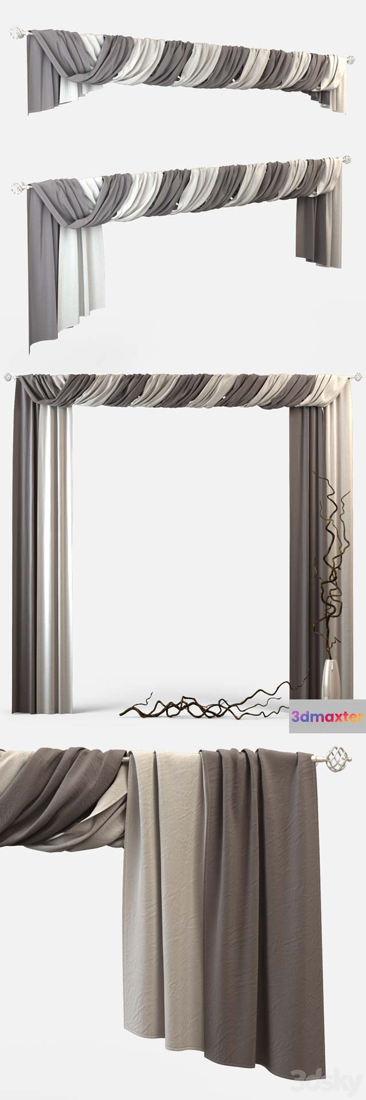 Curtains m27 3D Max