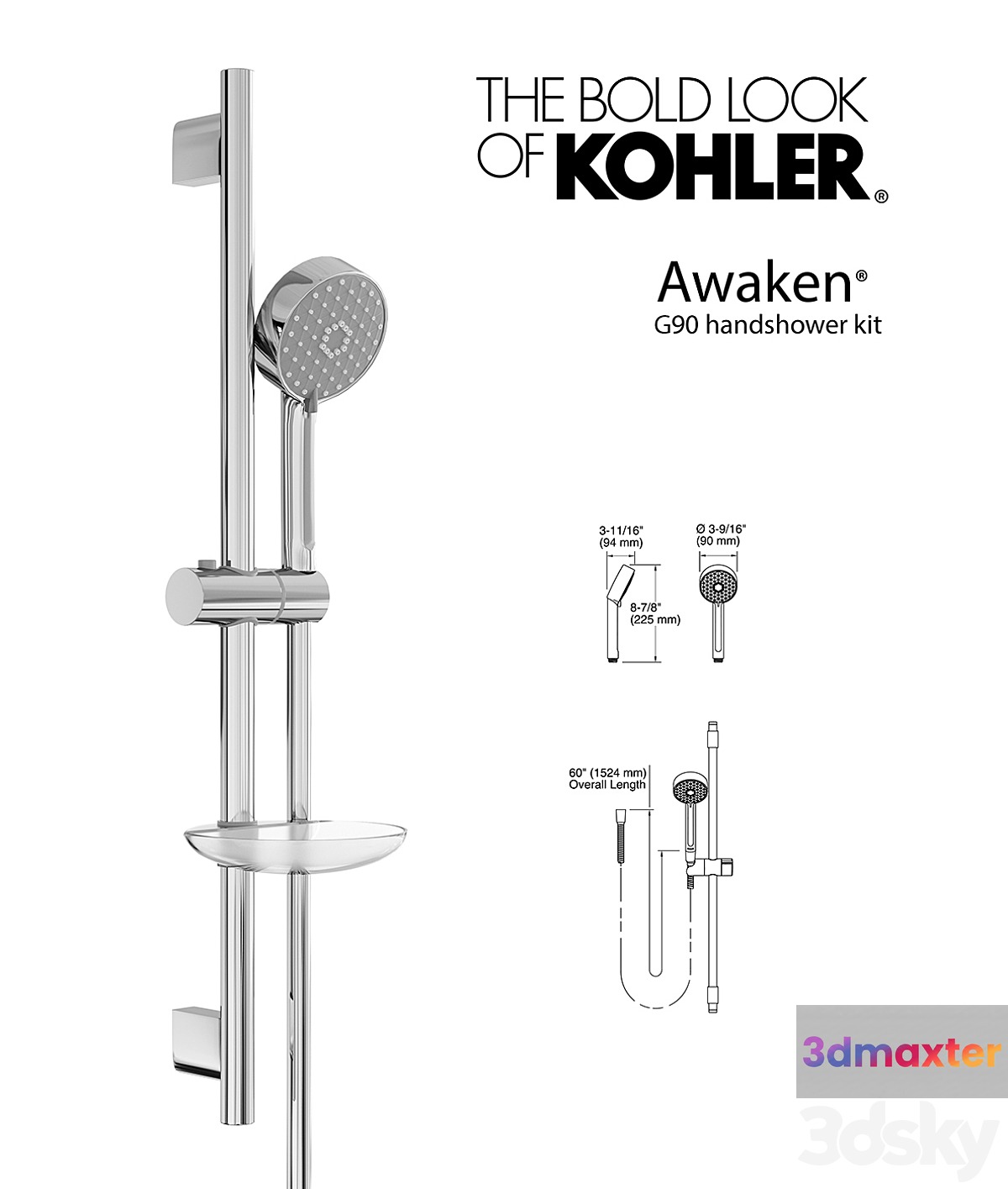 Kohler Awaken® G90 handshower kit 3D Max