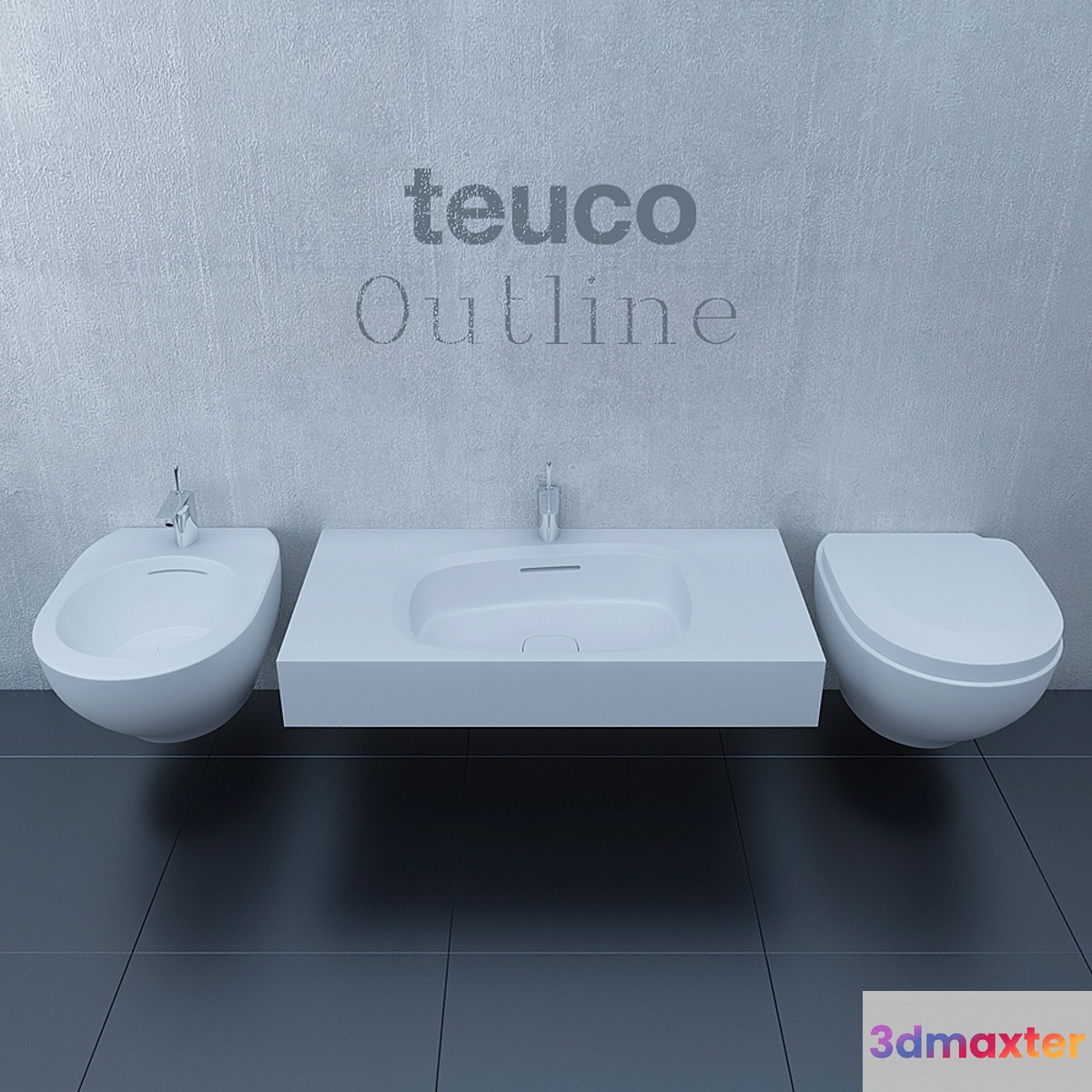 WC bidet and washbasin Teuco Outline 3D Max