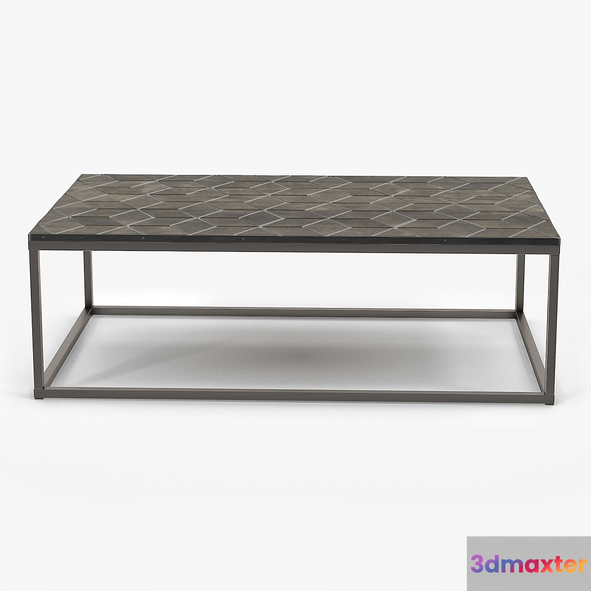 restoration hardware metall parquet coffee table 3D Max