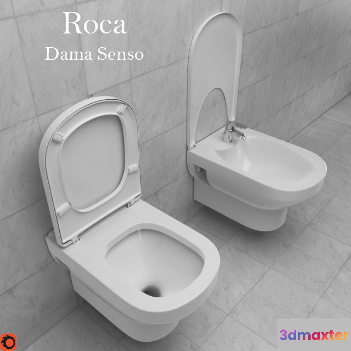 The toilet and bidet Roca Dama Senso