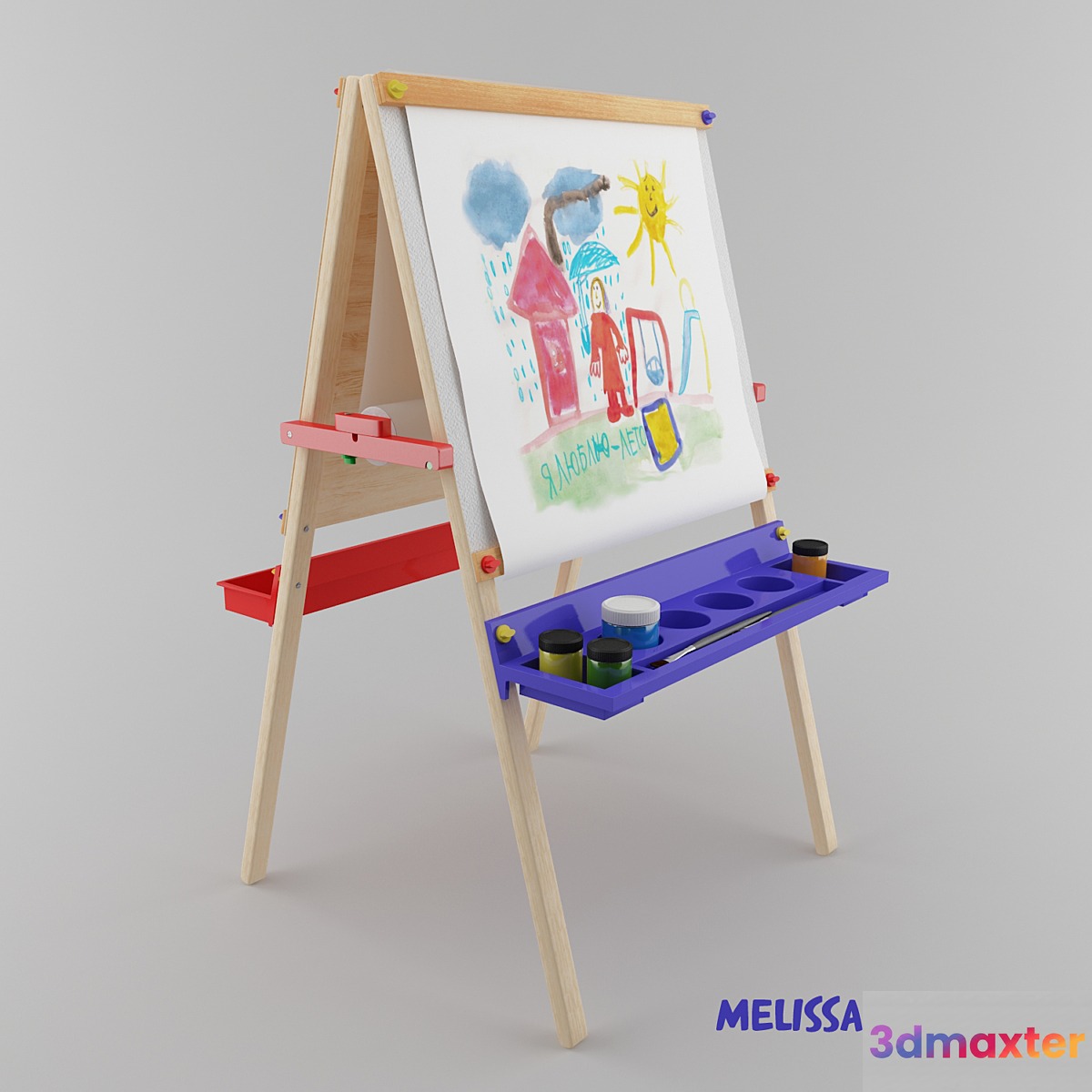 Children sided easel 3D Max
