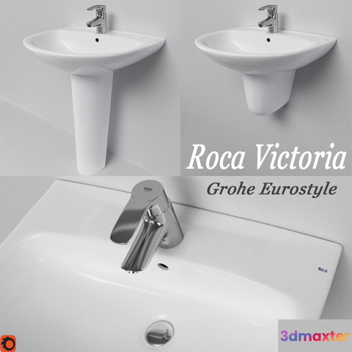 Sink Roca Victoria mixer Grohe Eurostyle 3D Max
