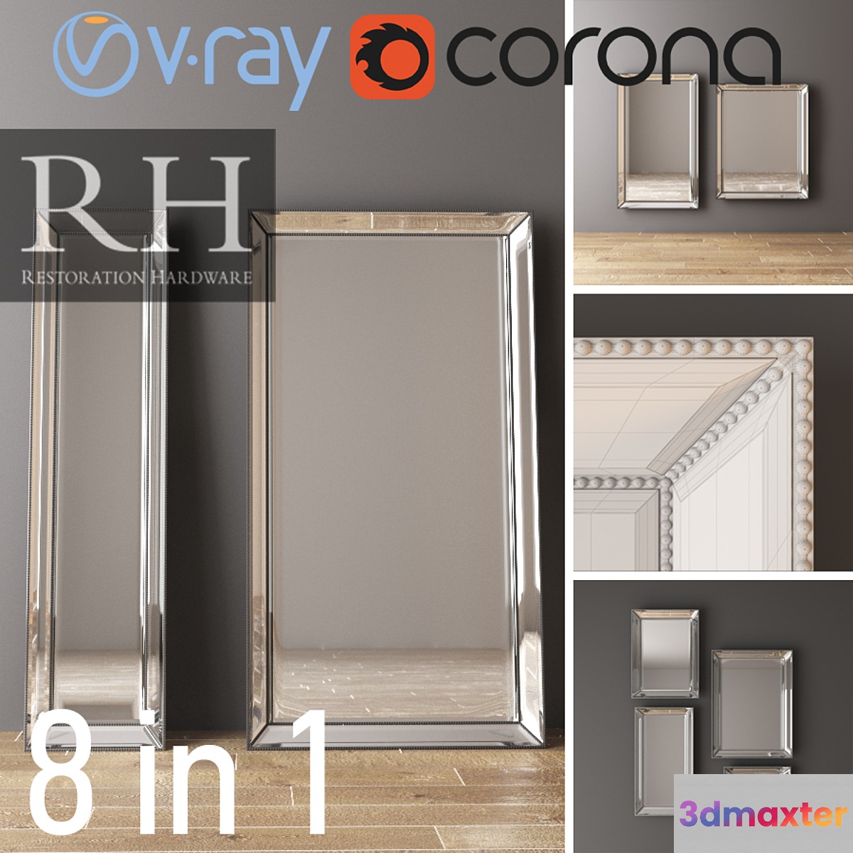 RH VENETIAN MIRRORS SET SILVER