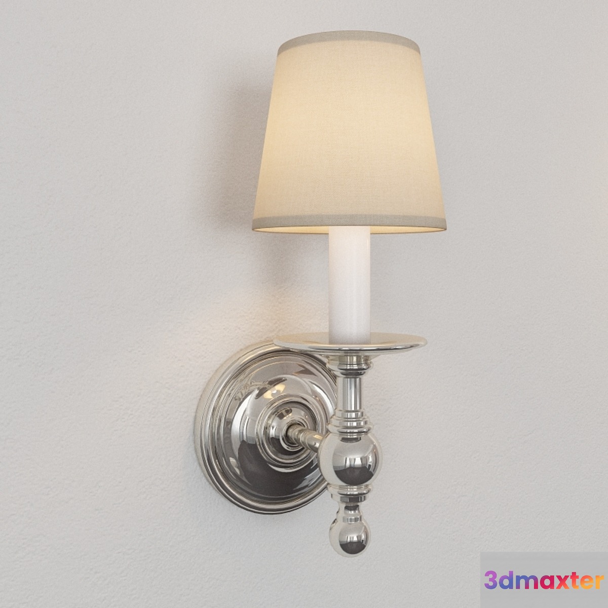 Studio Classic Single Sconce in Polished Nickel by Visual Comfort SL2815PN 3D Max