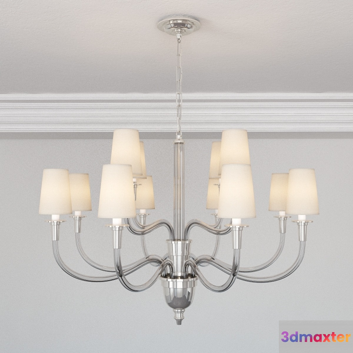 Visual Comfort TOB5033HAB-NP Thomas O'Brien Vivian Large Two-Tier Chandelier in Hand-Rubbed Antique Brass with Natural Paper Shades