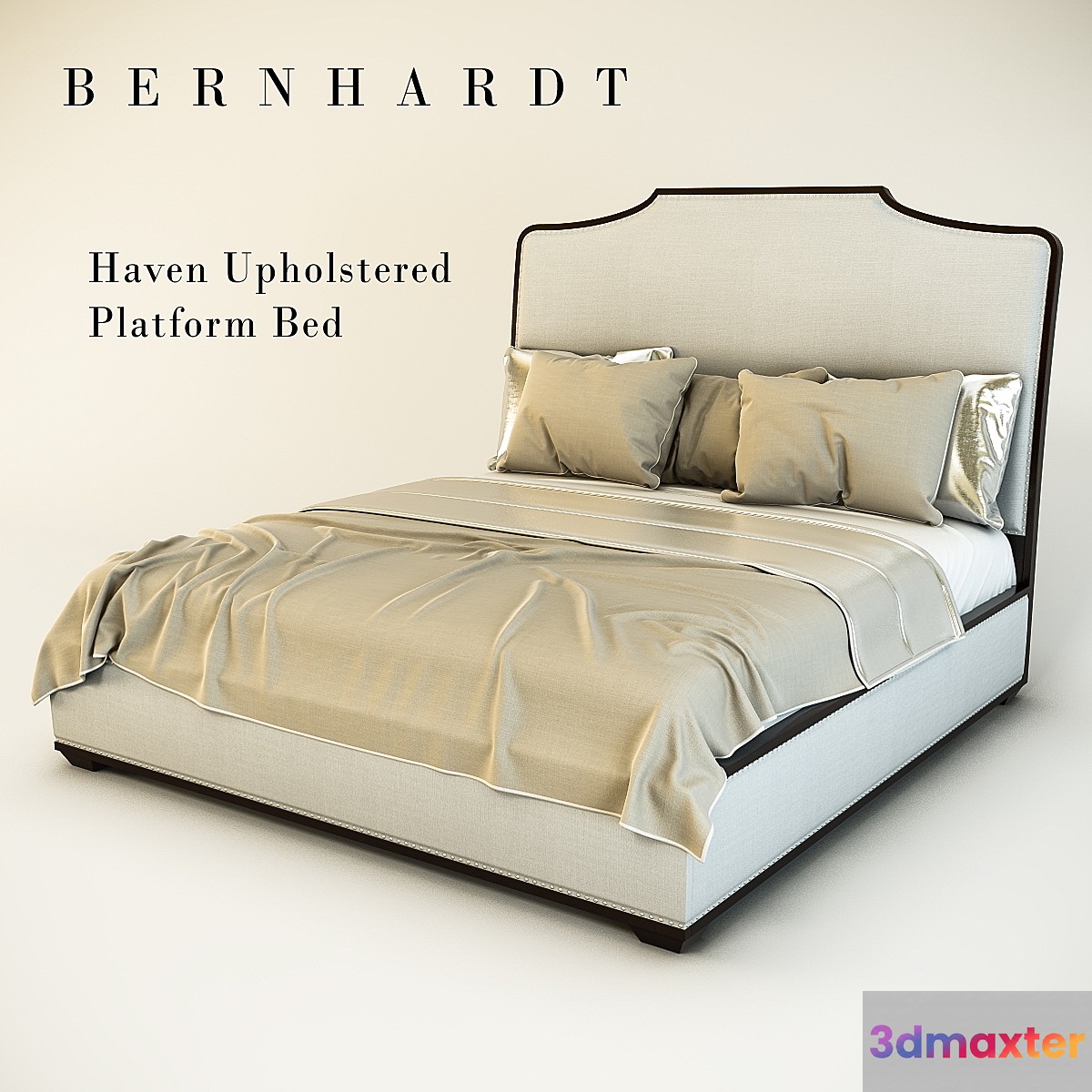Haven Upholstered Platform Bed 3D Max