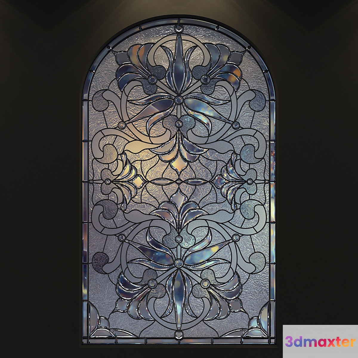 Stained glass window with arch - No.2 3D Max