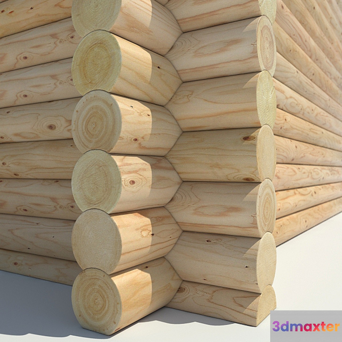Log cabin of round logs