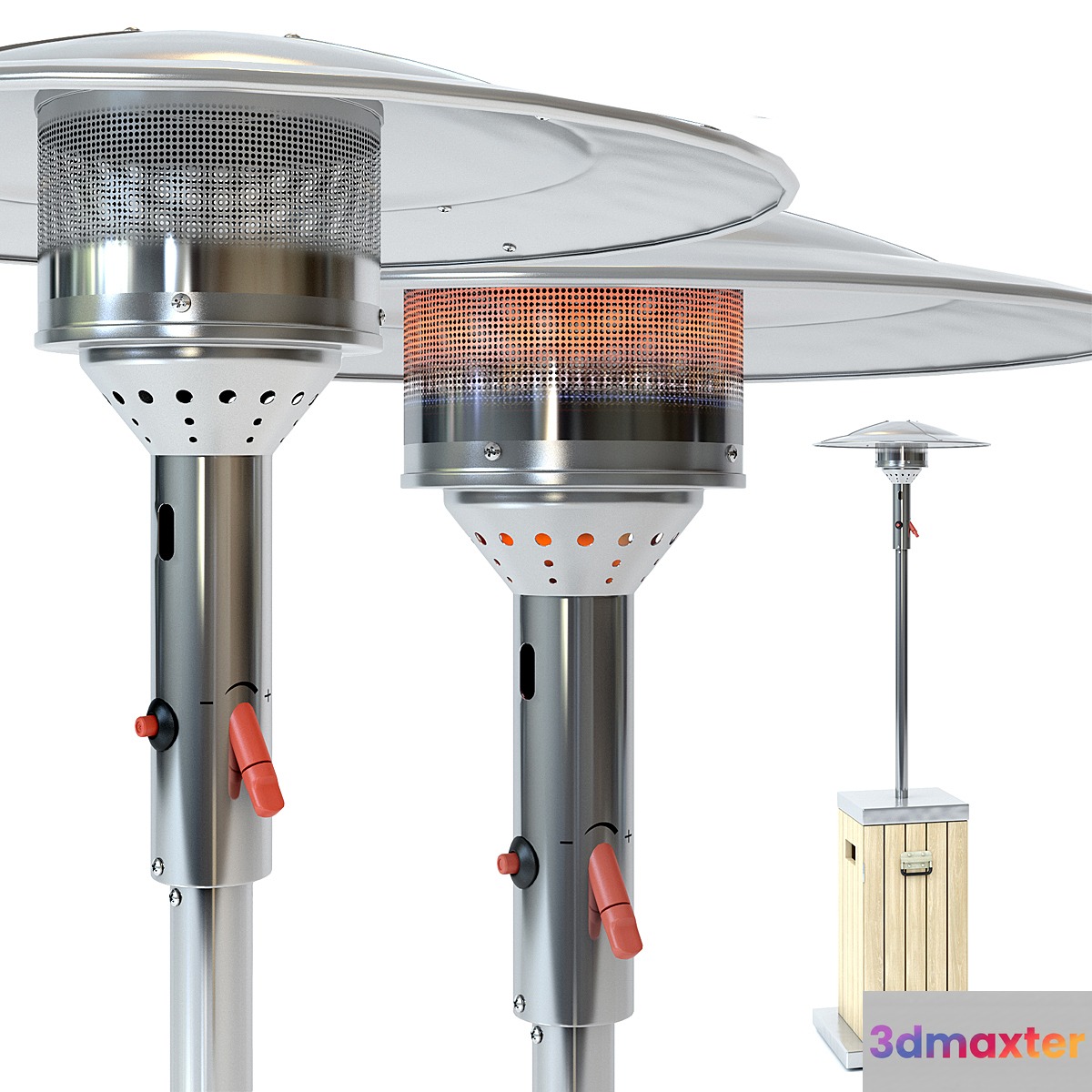 Street infrared gas heater wood 3D Max