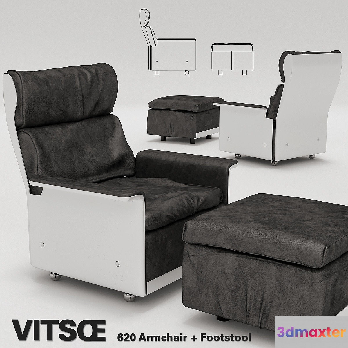 Vitsoe 620 Armchair + Footstool - No.2