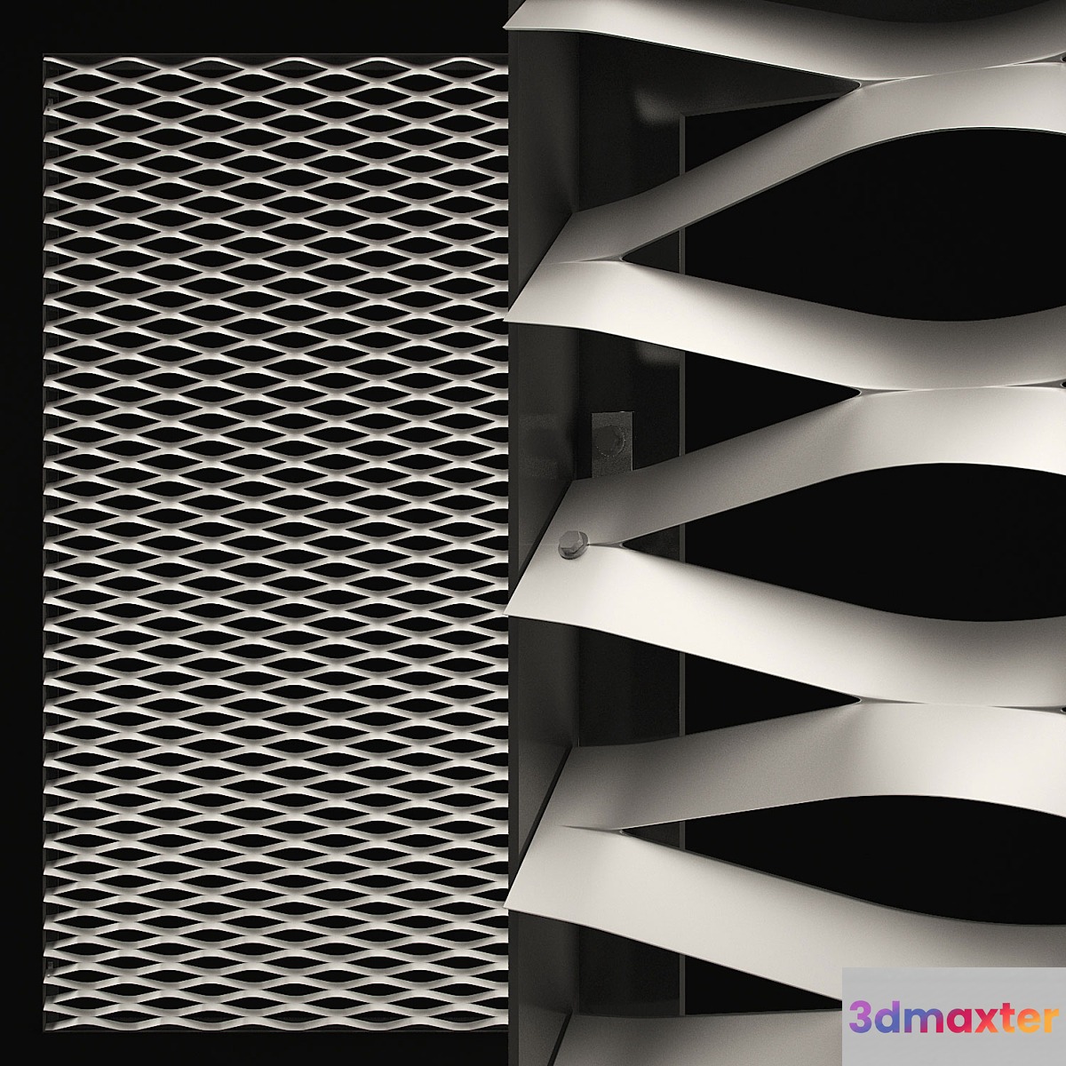 Expanded metal mesh - 175x70 mm 3D Max