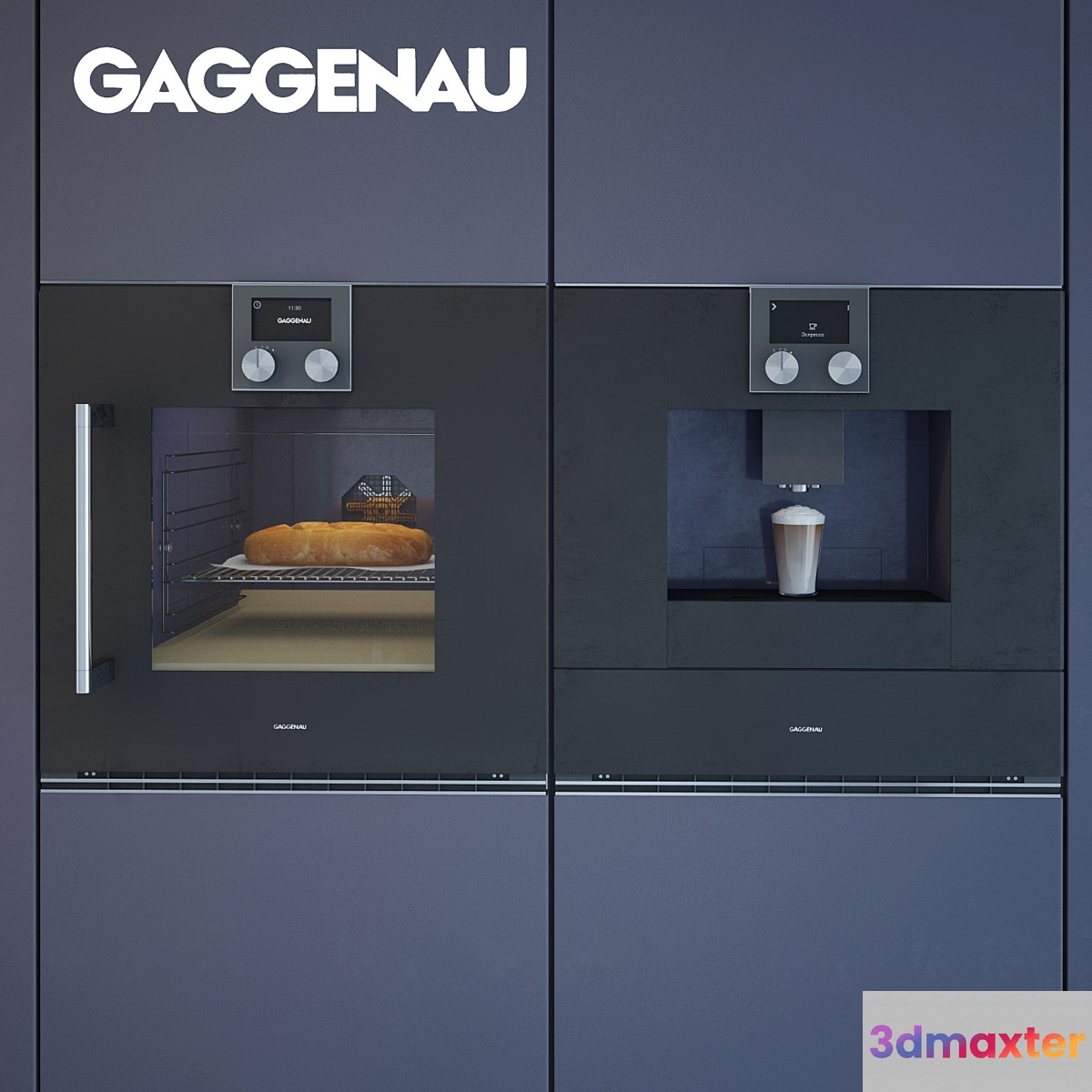 Oven and coffee maker Gaggenau 3D Max
