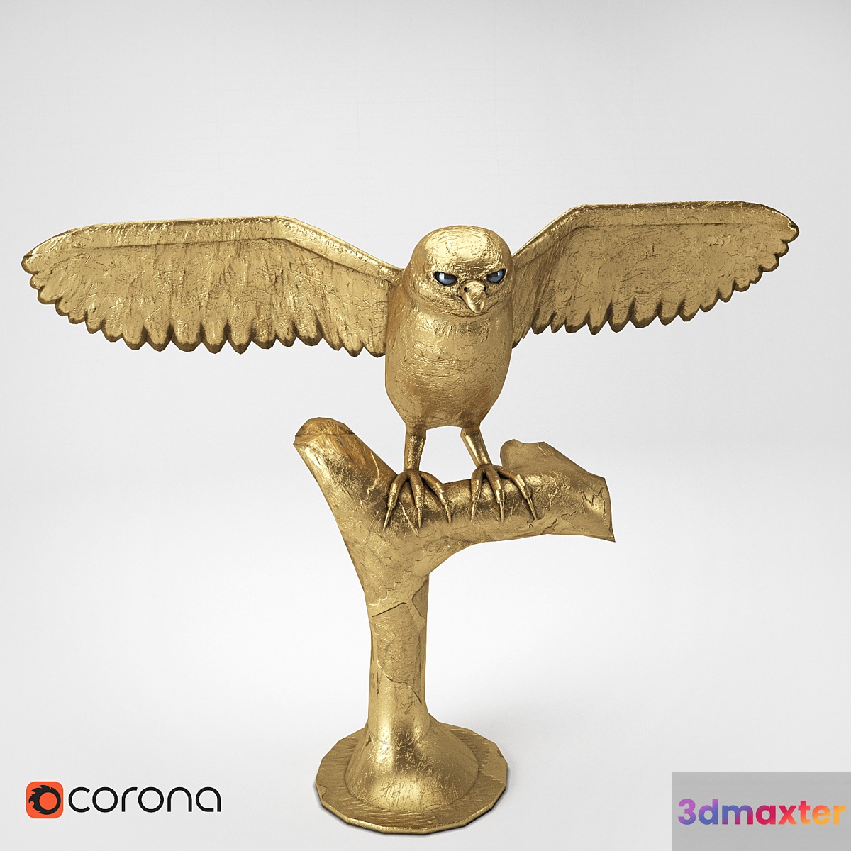 Gold owl on a stand