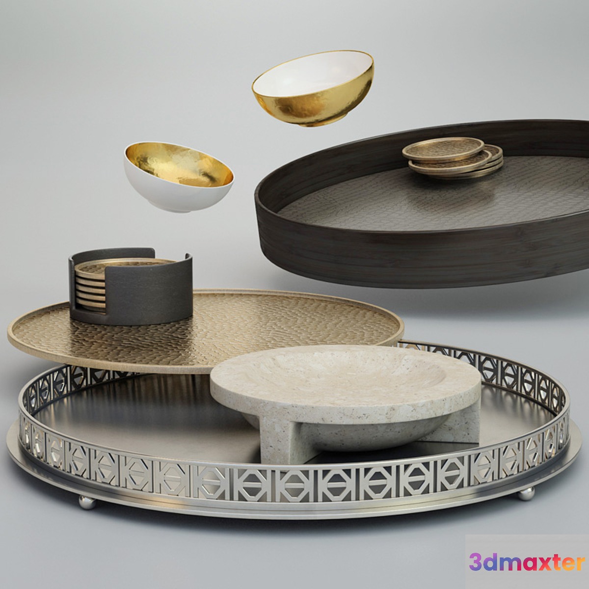 Luxury Trays Round 3D Max