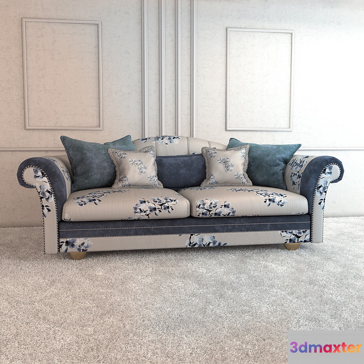 Sofa with velvet 3D Max