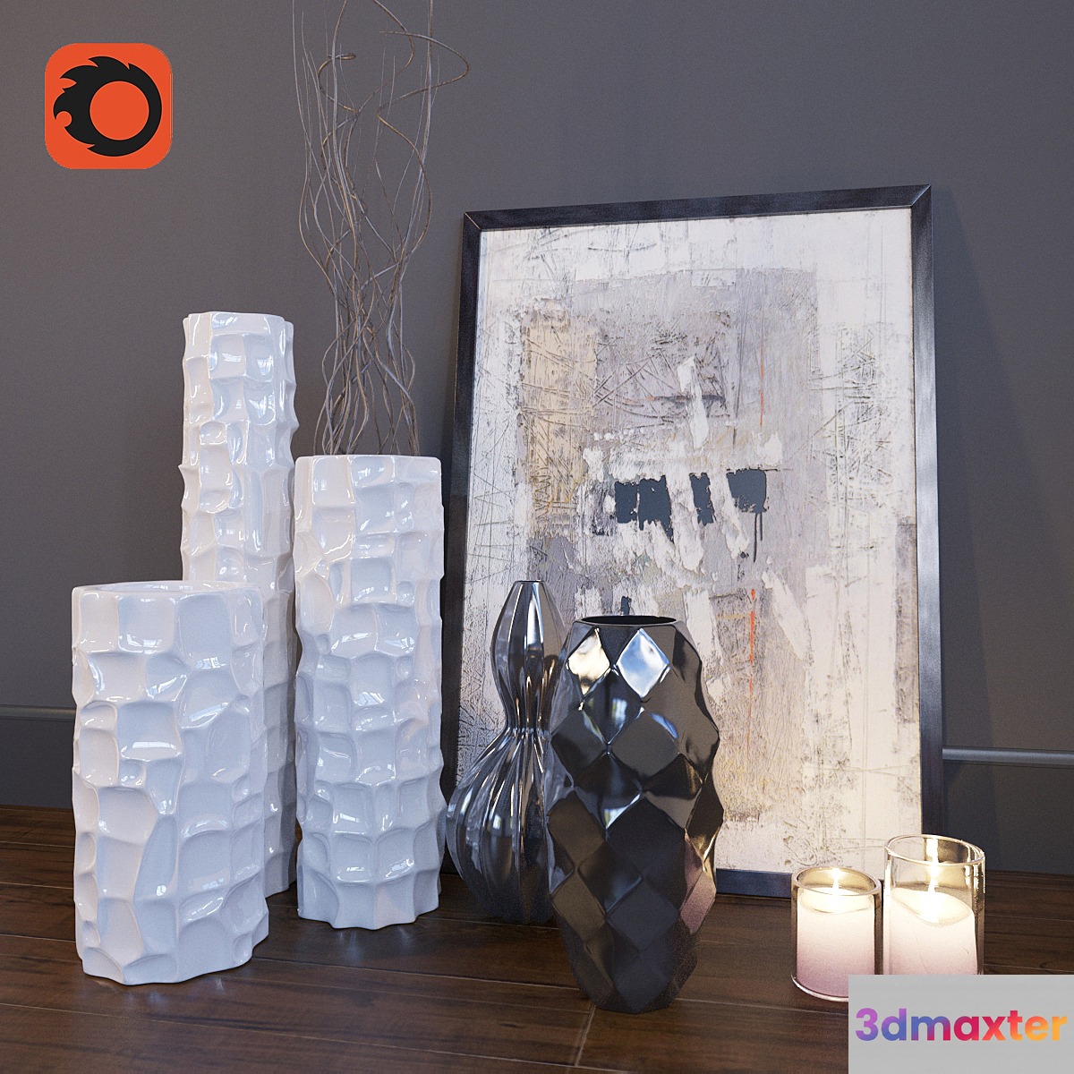 Set of vases 3D Max