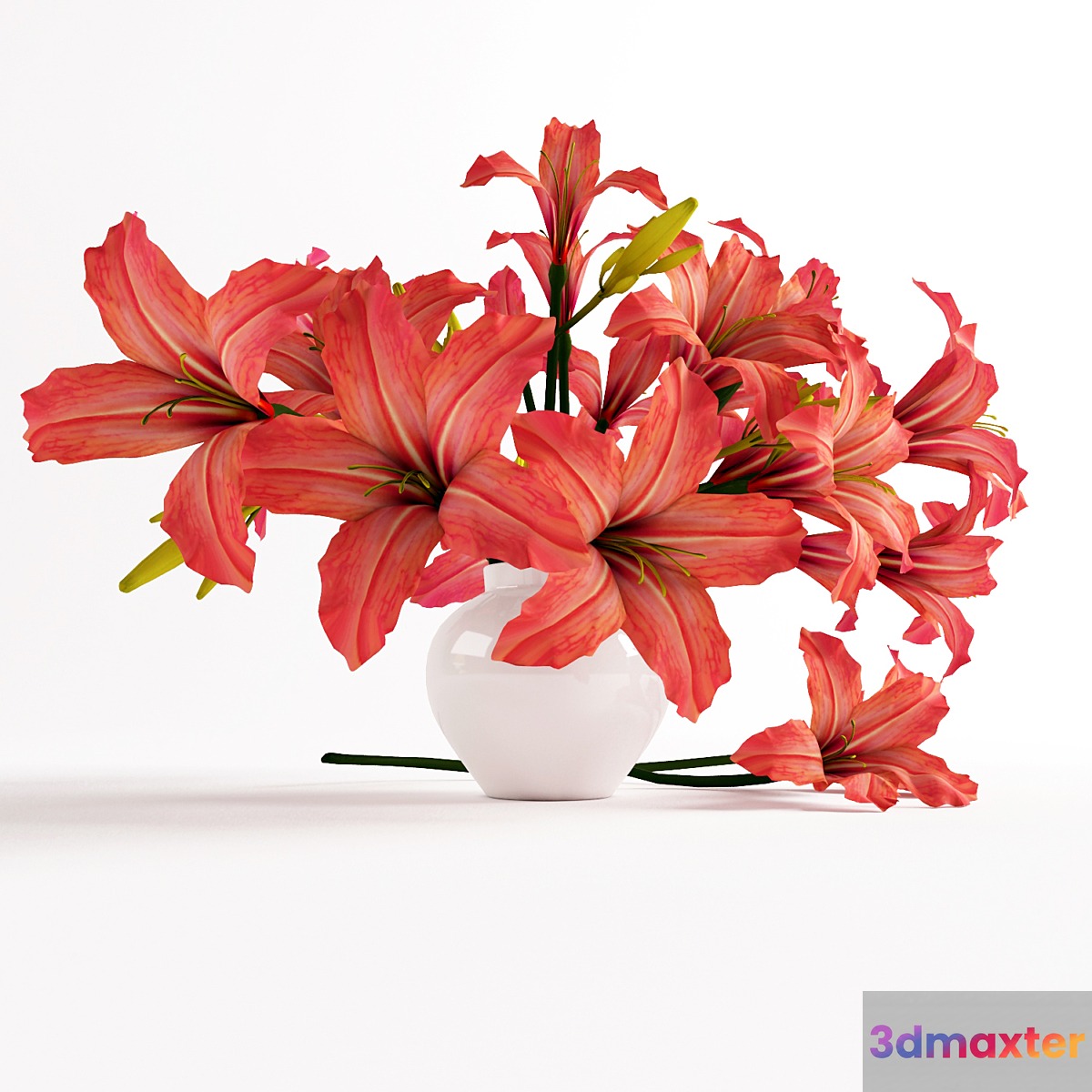 Bouquet of orange lilies 3D Max