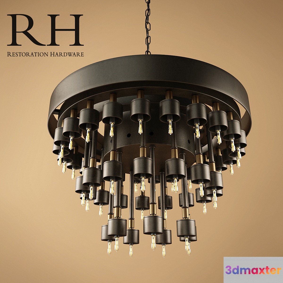 COSMOS 3-RING CHANDELIER 3D Max