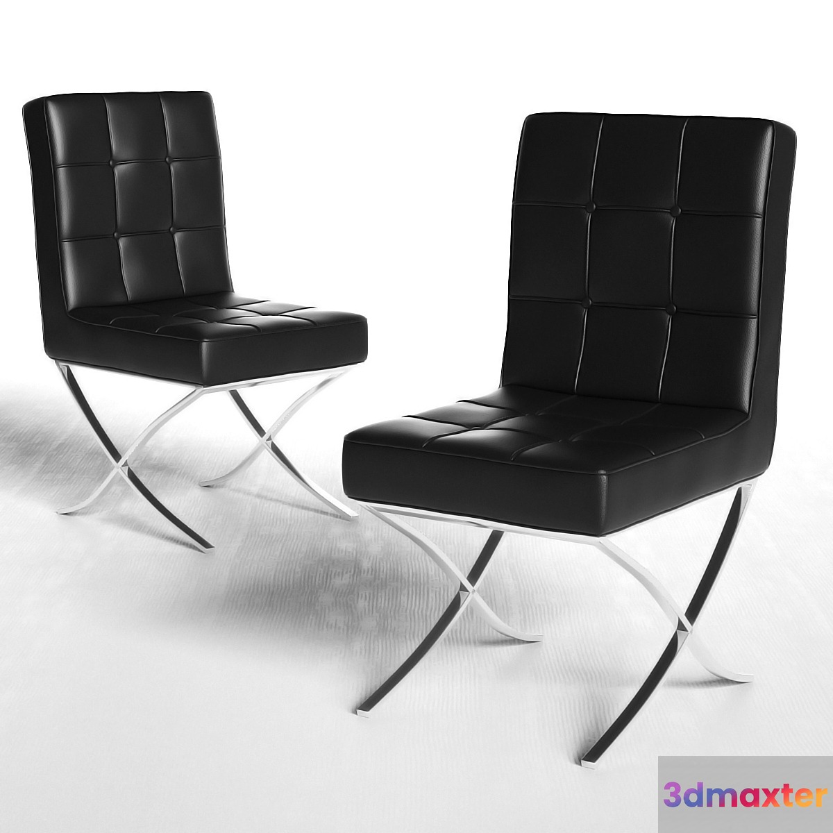 Milania Black Leather Dining Chairs