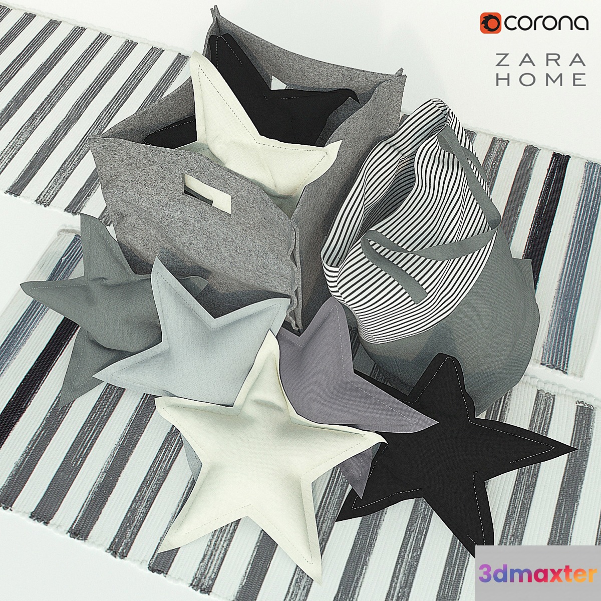 Decorative set in Scandinavian style 3D Max