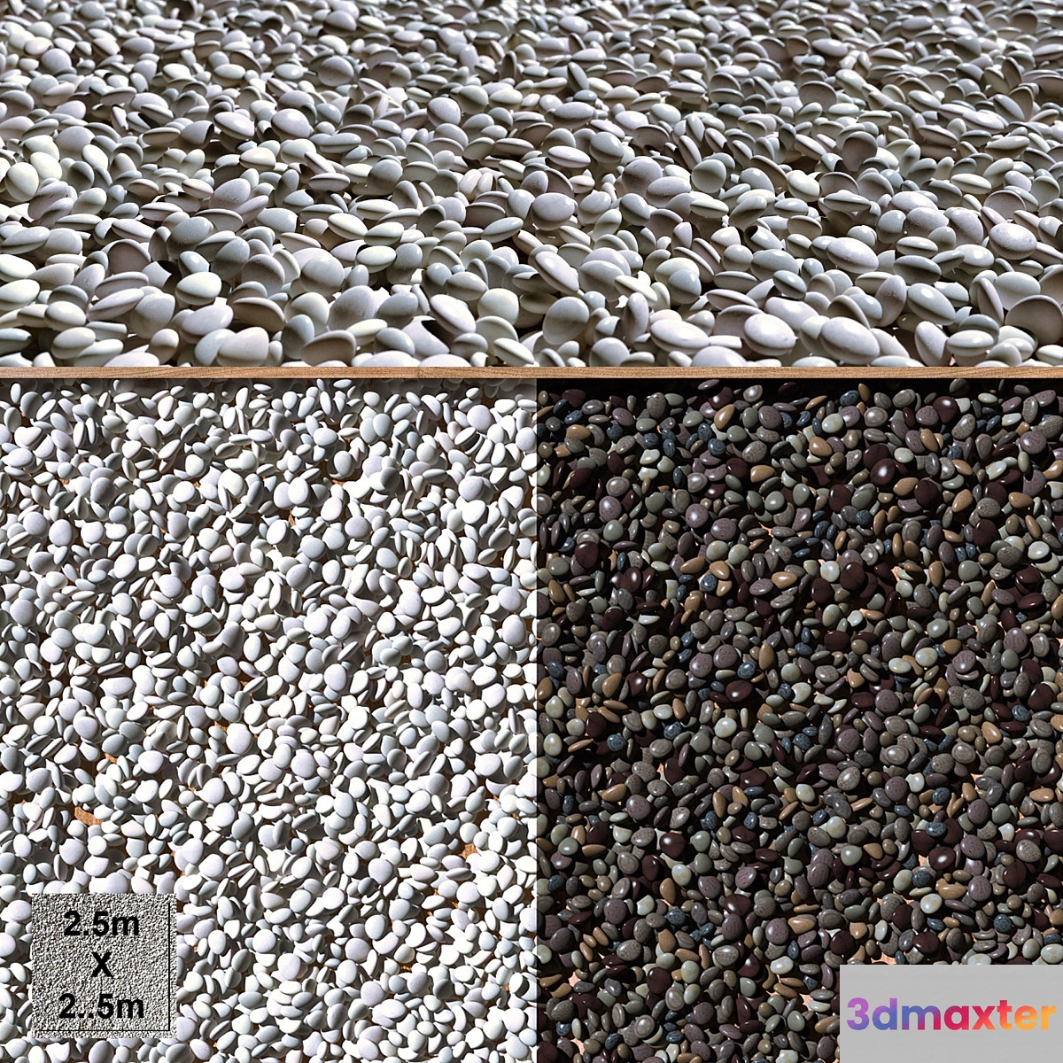 DARK AND LIGHT PEBBLES - No.6