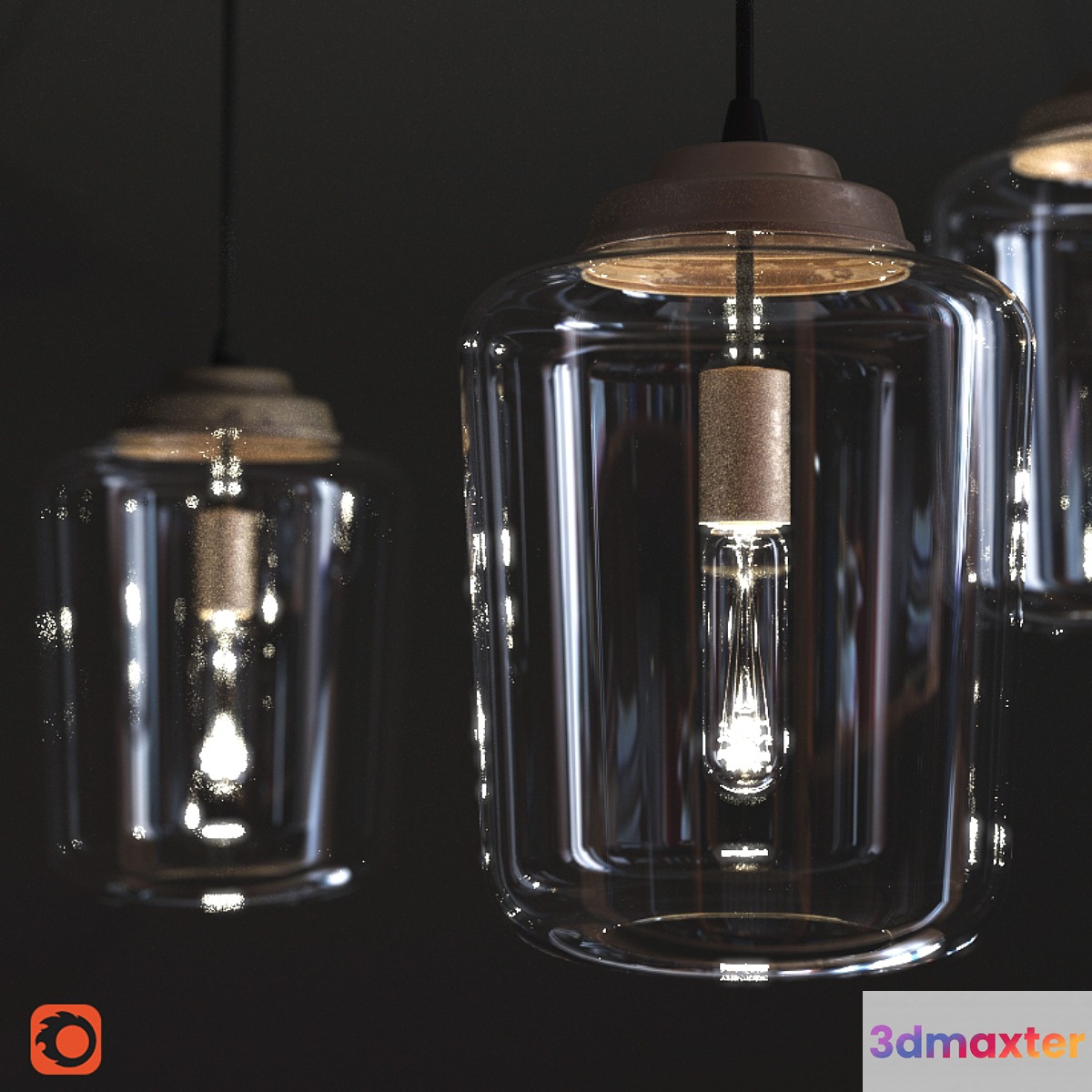 Glass pendant light