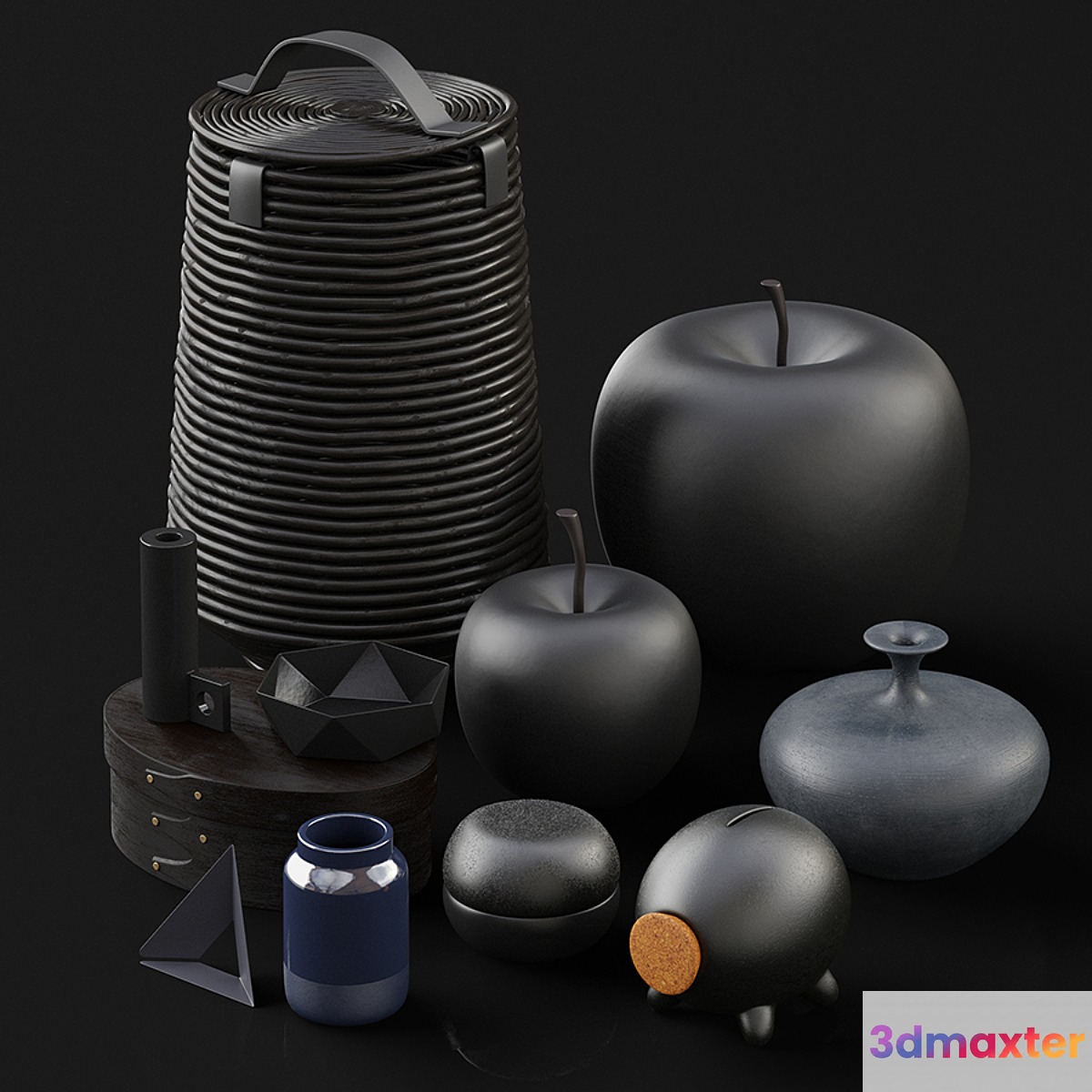 Black accesories 3D Max